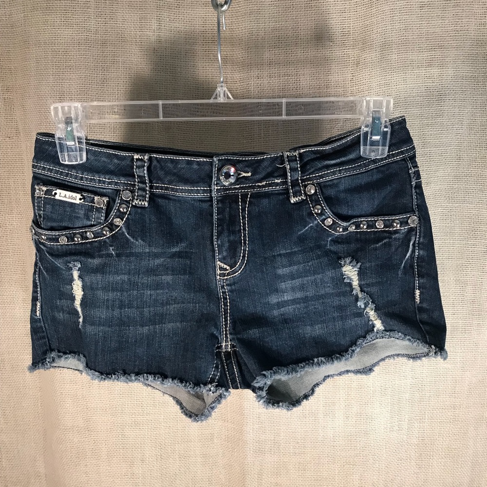 LA Idol USA Distressed Denim Jean Shorts